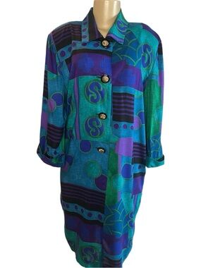 Vintage 80s Jessica Howard Abstract Midi Dress